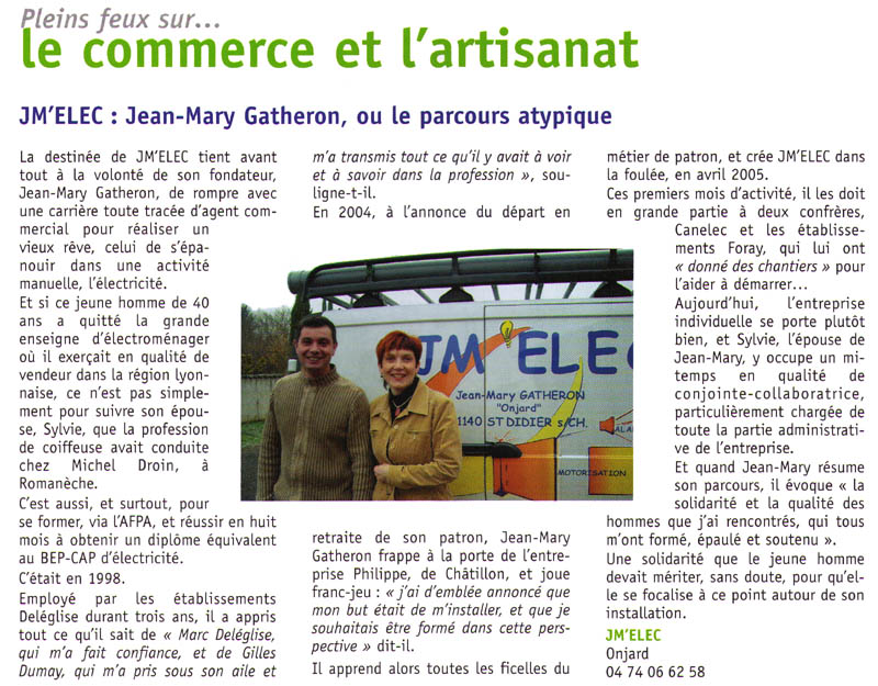 Accueil - JM'ELEC : Jean-Mary GATHERON - Électricien à Saint-Didier-sur-Chalaronne
